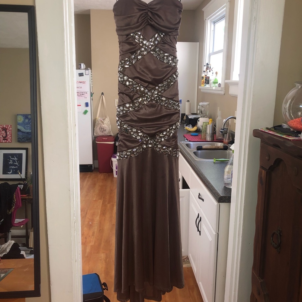Long Brownish Gold Dress